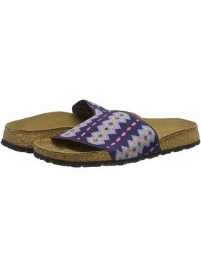 Birkenstock Women's Papillio Belau Aztec Dark Blue Navy Stretch Sandals Size 41